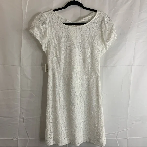 NWT Free People Hailee Lace Mini Dress in White, size L - Picture 16 of 16